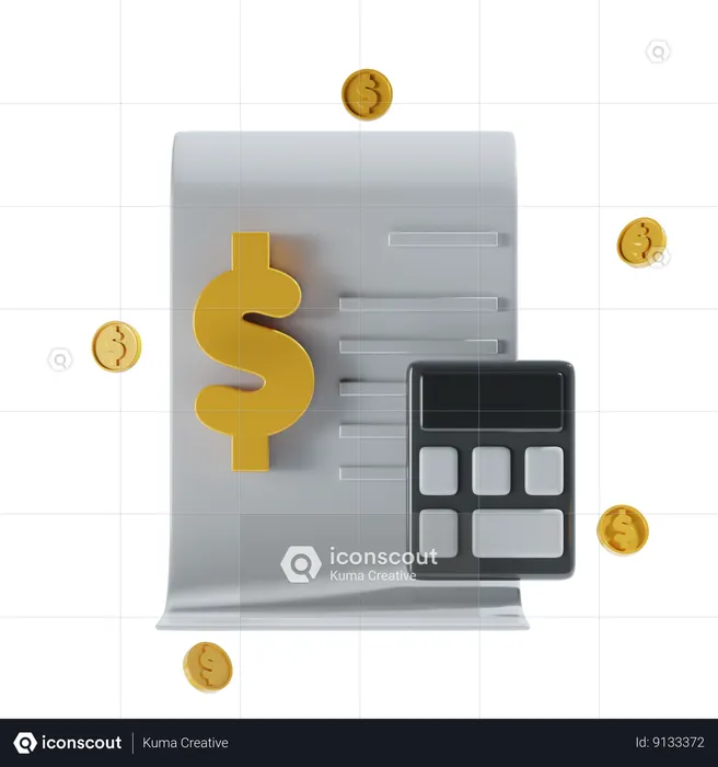 Financial Document  3D Icon