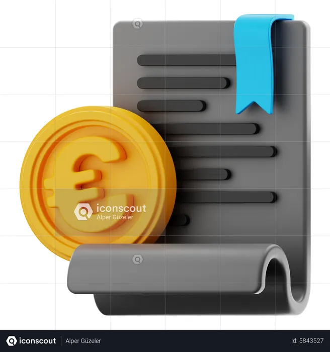 Financial Document  3D Icon