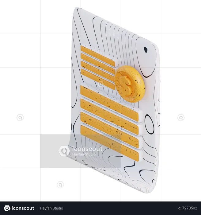 Financial Document  3D Icon