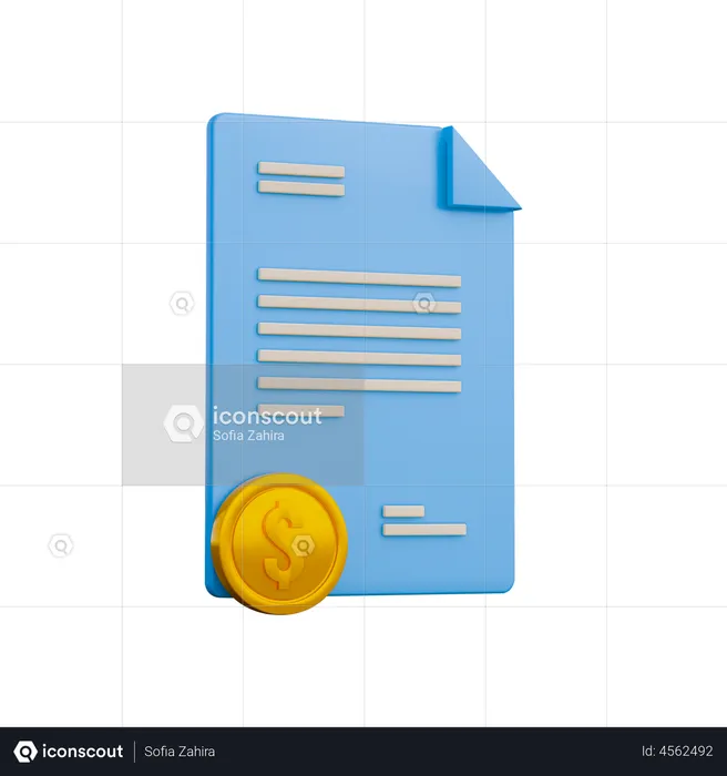 Financial Document  3D Illustration