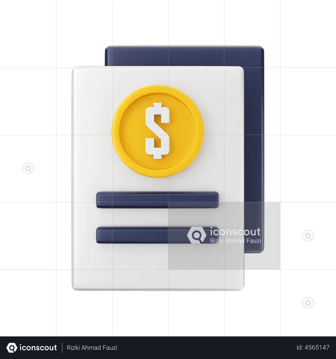 Financial Document  3D Illustration