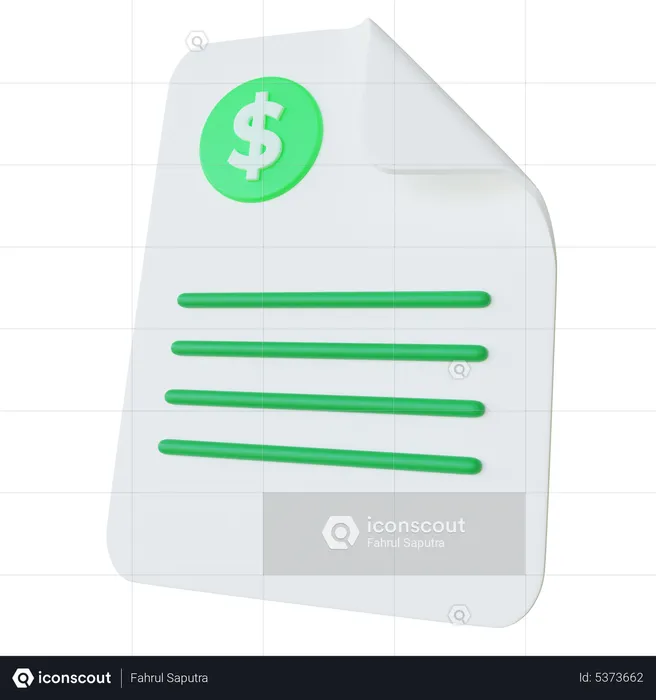 Financial Document  3D Icon