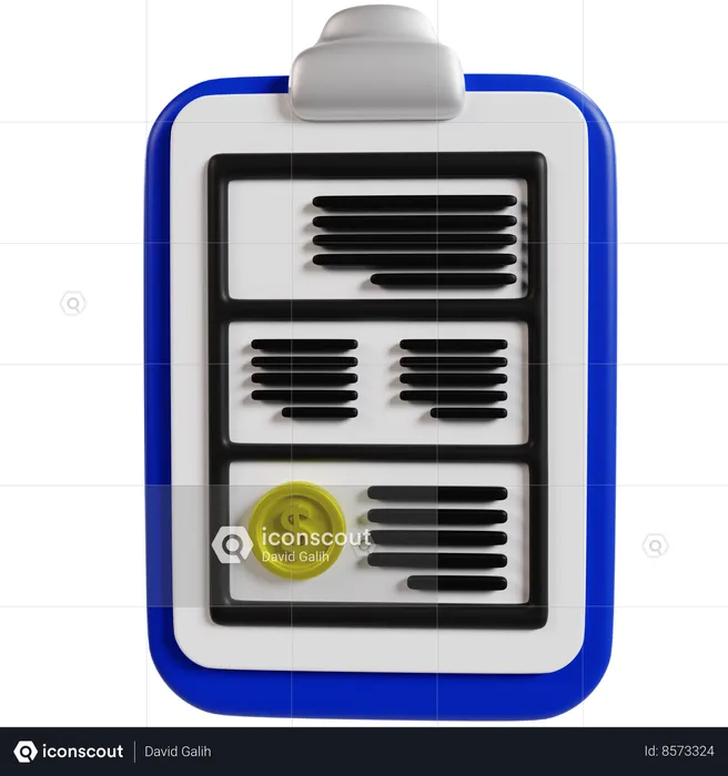 Financial Document Analysis  3D Icon