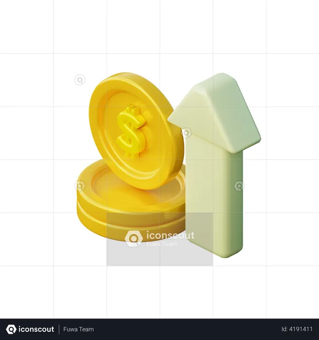 Financial Growth  3D Illustration