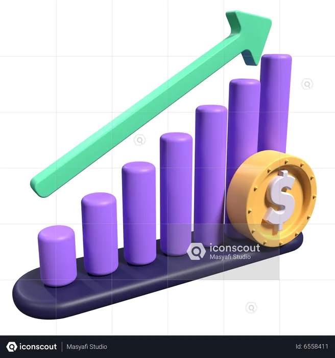 Financial Growth Chart  3D Icon