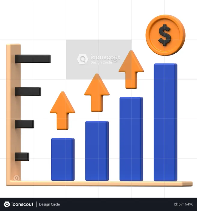 Financial Growth Chart  3D Icon