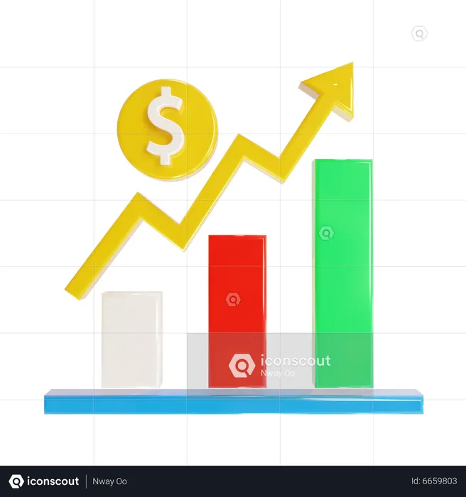 Financial Growth Chart  3D Icon