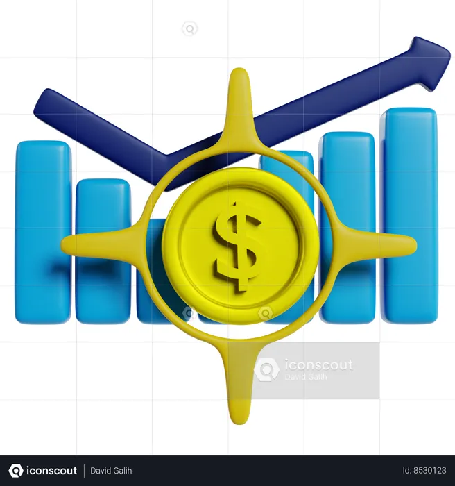 Financial Growth Navigation  3D Icon