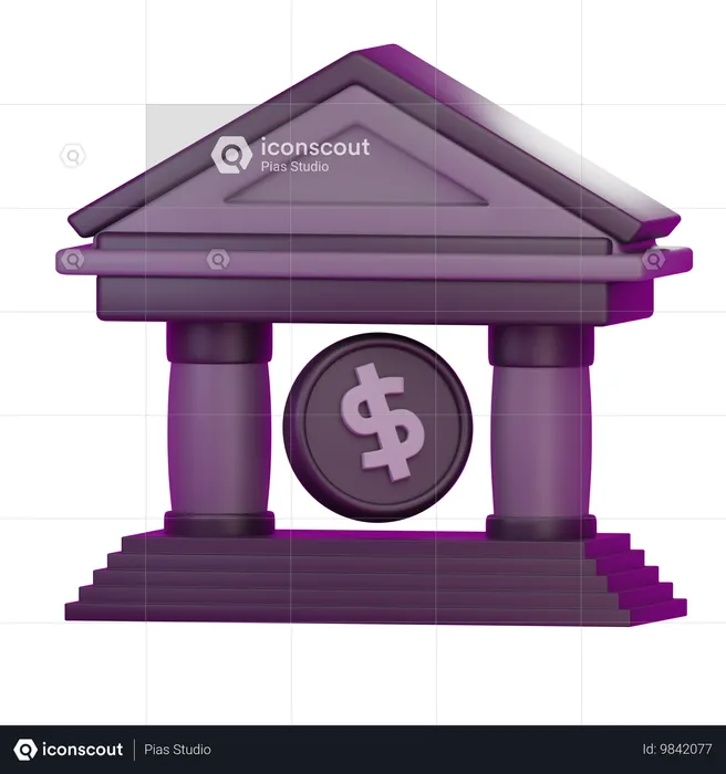 金融機関  3D Icon