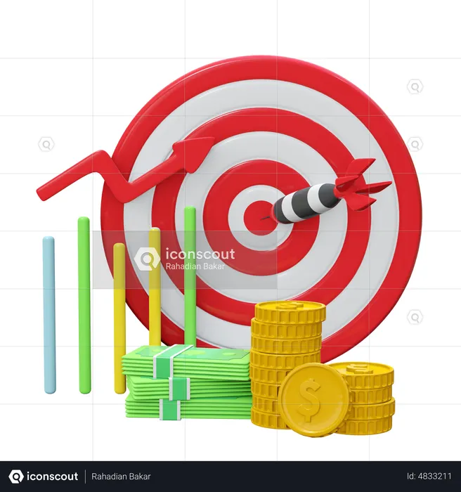 Financial Investment Aim  3D Icon