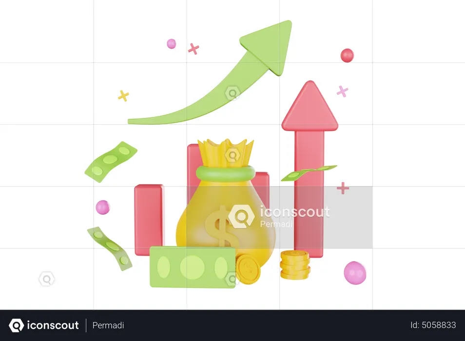 Financial investment growth  3D Icon