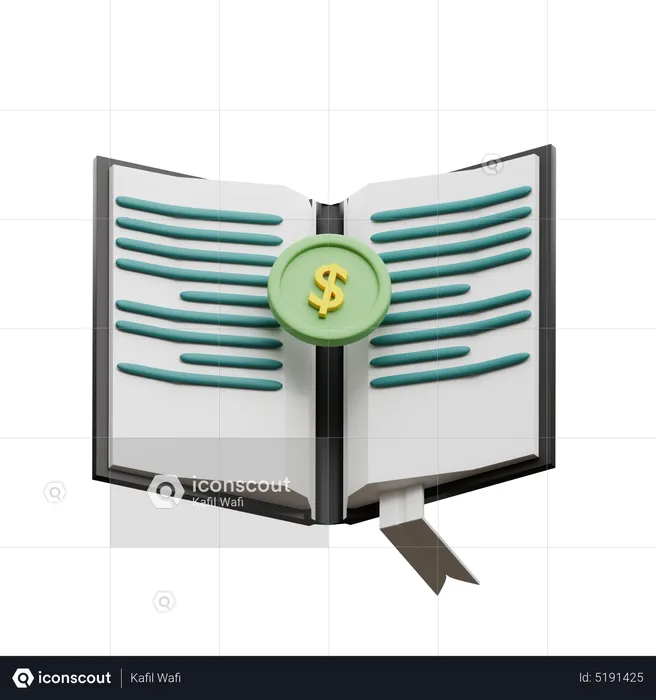 Financial Knowledge Book  3D Icon
