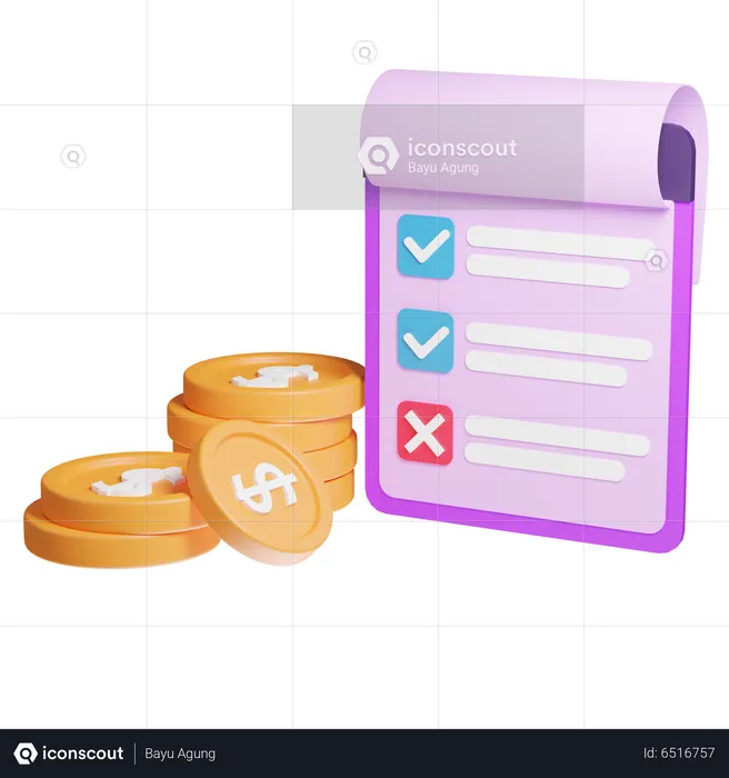 Financial List  3D Icon