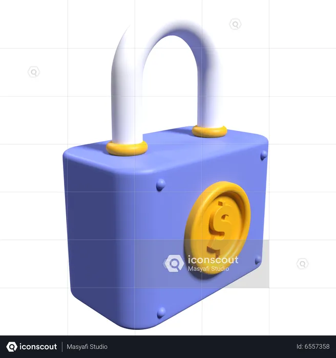 Financial Lock  3D Icon