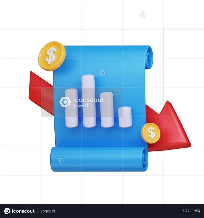 Financial Loss Chart  3D Icon