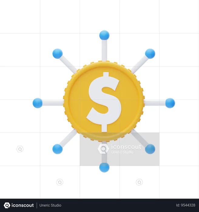 Financial Network  3D Icon