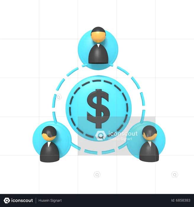 Financial Network  3D Icon