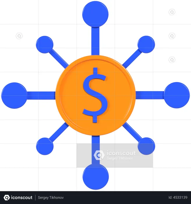 Financial Network  3D Illustration