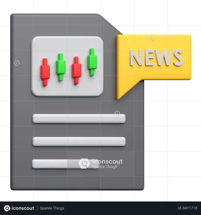 Financial News  3D Icon