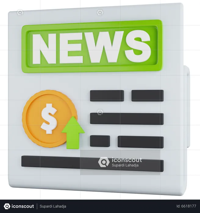 Financial News Rises  3D Icon