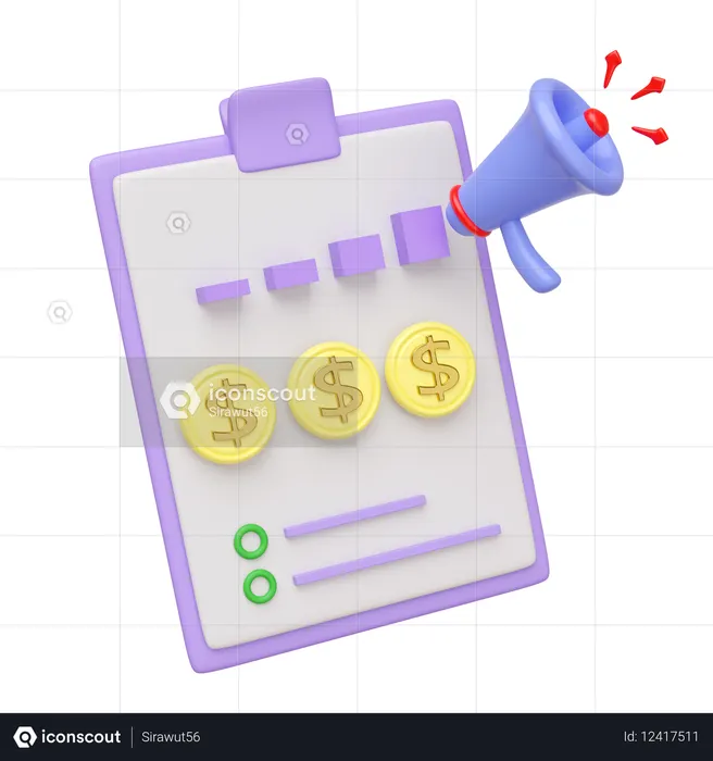 Financial Paper  3D Icon