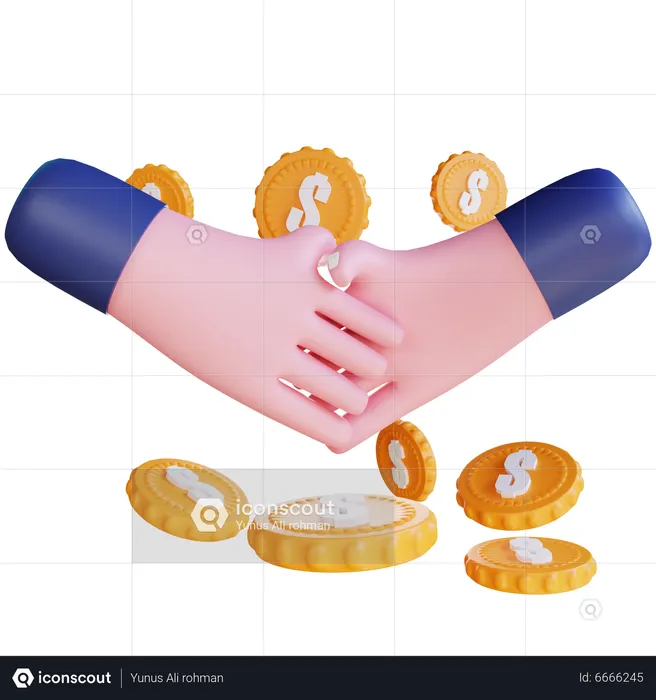 Financial Partnership  3D Icon