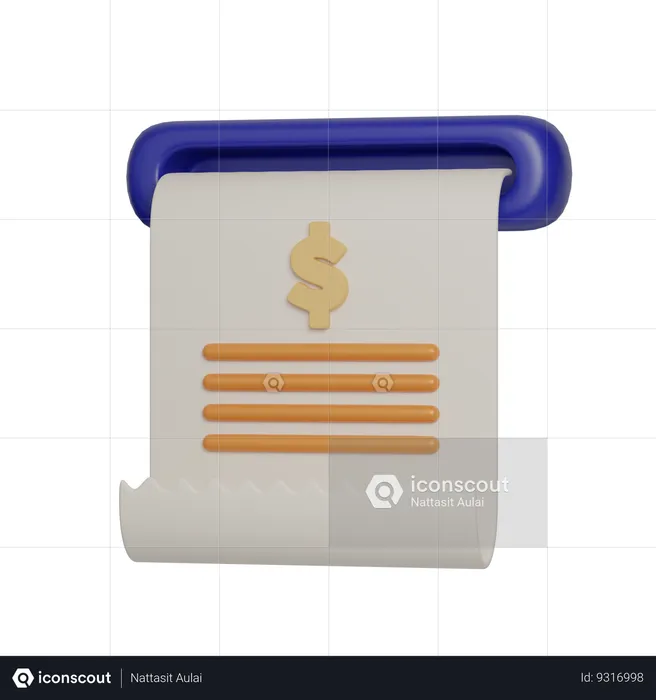 Financial Payment Bill  3D Icon