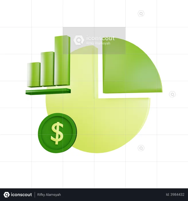 Financial pie chart  3D Illustration