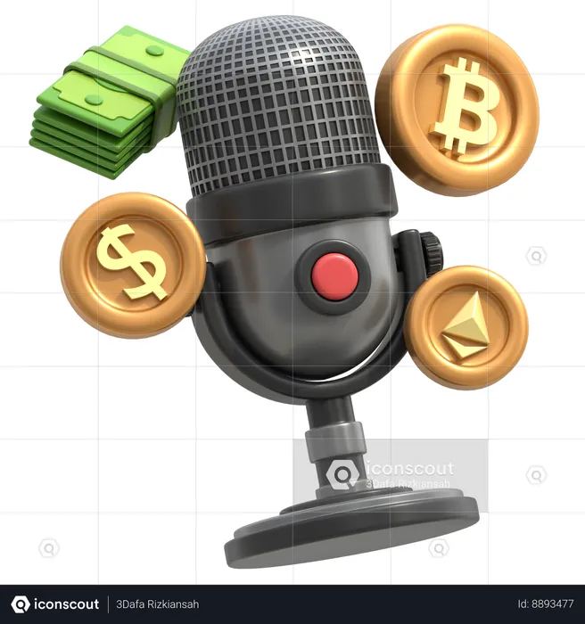 Financial Podcast  3D Icon