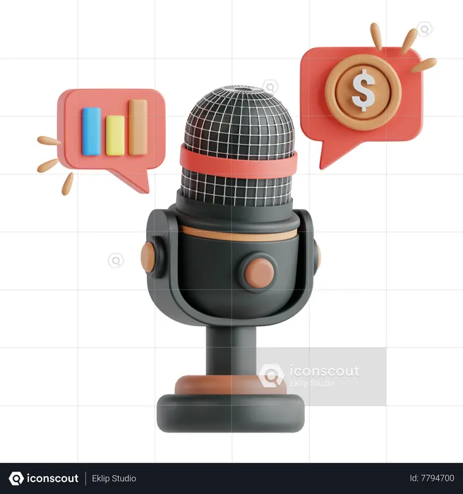 Financial Podcast  3D Icon