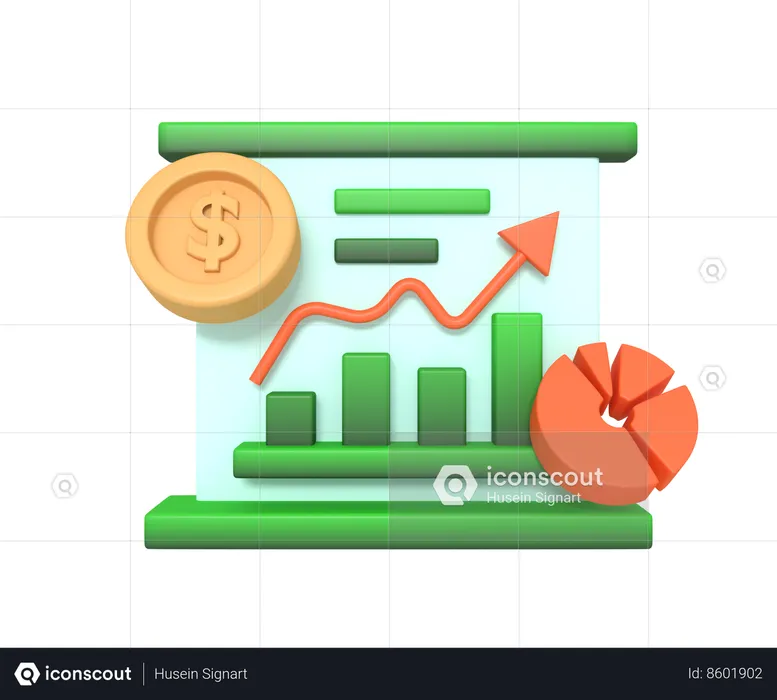 Financial Presentation  3D Icon