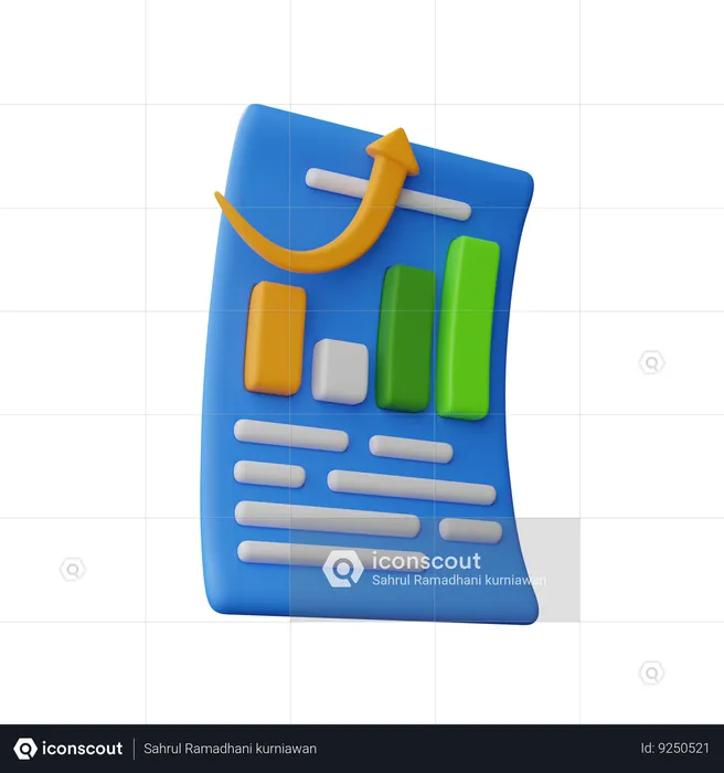 Financial report  3D Icon