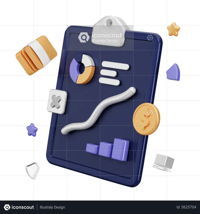 Financial Report  3D Icon