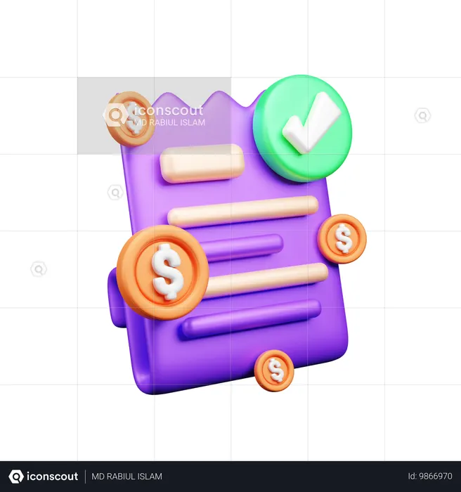 Financial report  3D Icon