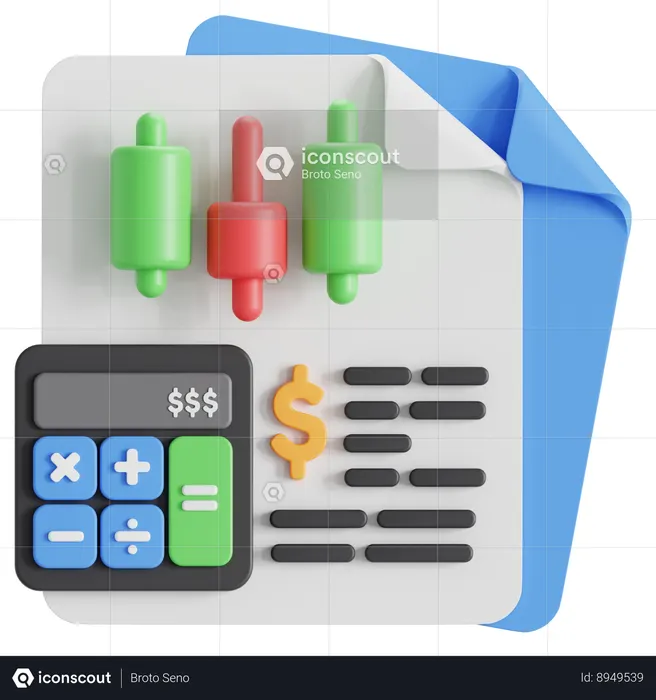 Financial report  3D Icon