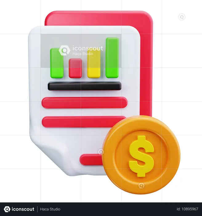 Financial Report  3D Icon