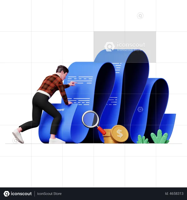 Financial Report  3D Illustration