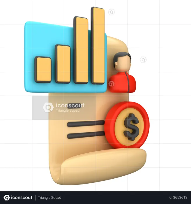 Financial Report  3D Illustration