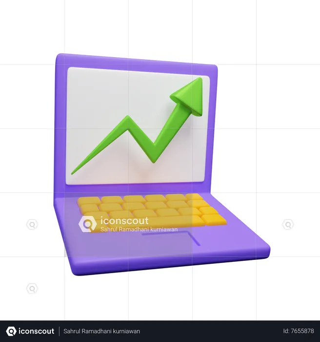 Financial Report On Device  3D Icon