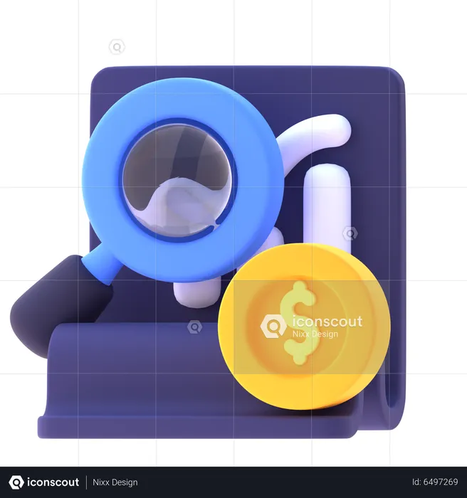 Financial Research  3D Icon