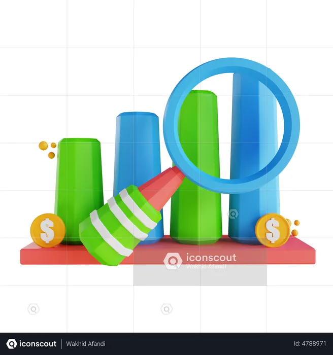 Financial Research  3D Illustration
