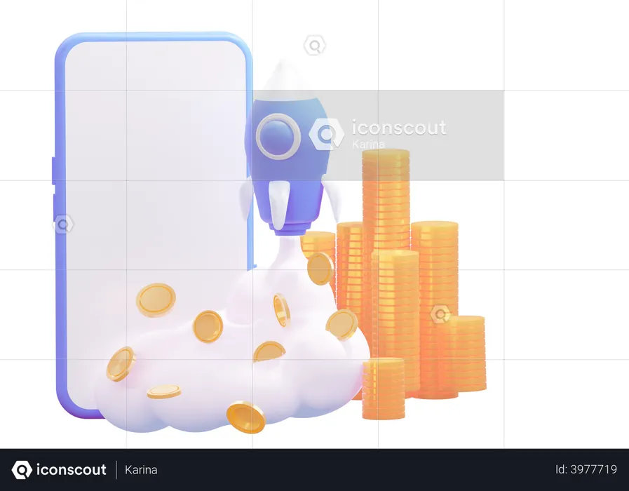 Financial Startup  3D Illustration