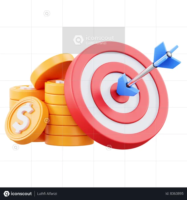 Financial target  3D Icon