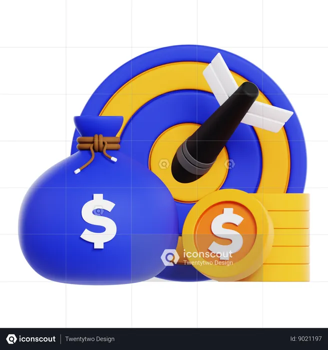 Financial Target  3D Icon