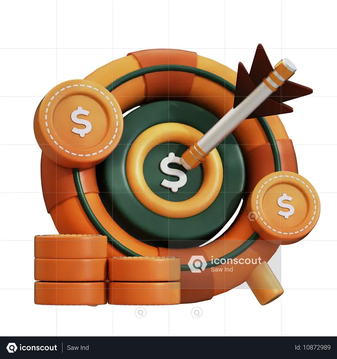 FINANCIAL TARGET  3D Icon