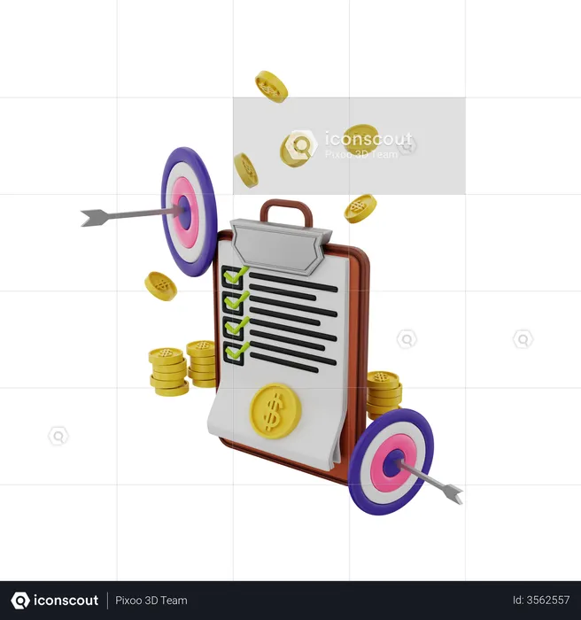 Financial Target  3D Illustration