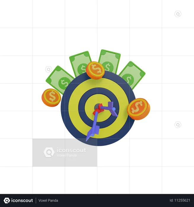 Financial Target Success  3D Illustration