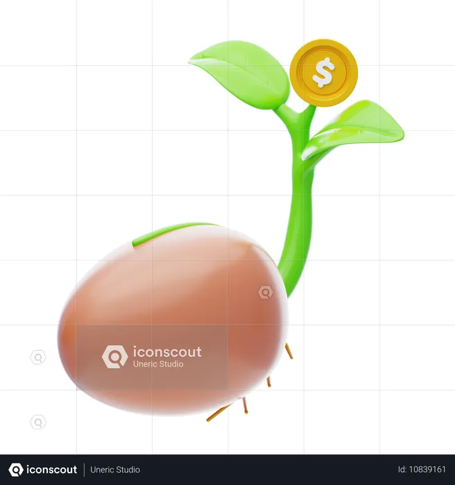 Financiamento de sementes  3D Icon