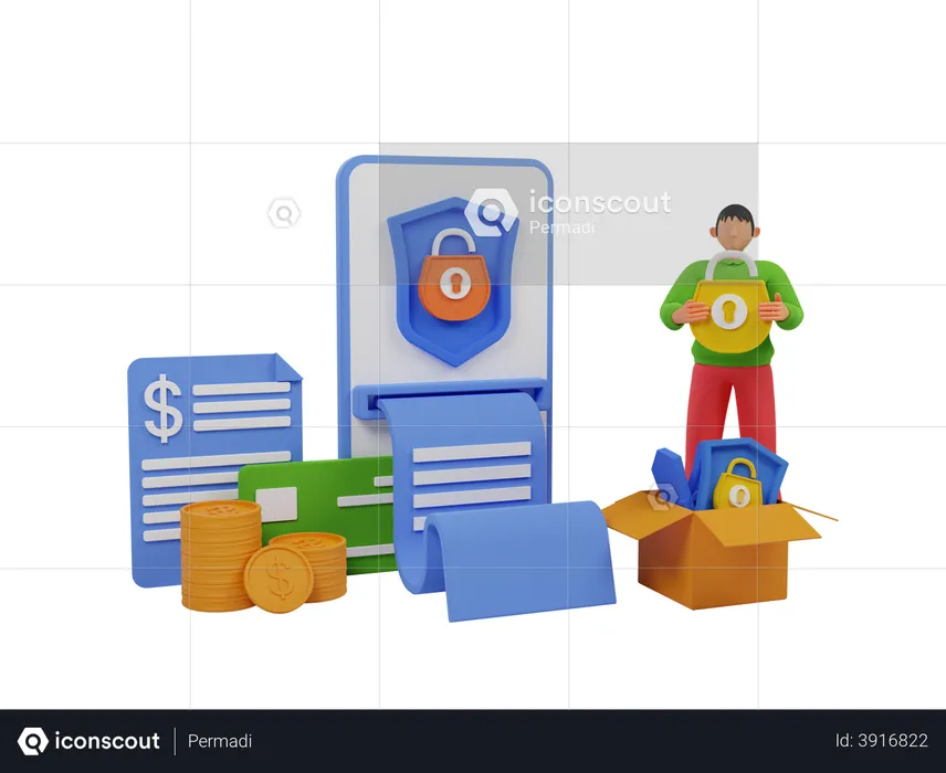 Finanzielle Sicherheit  3D Illustration