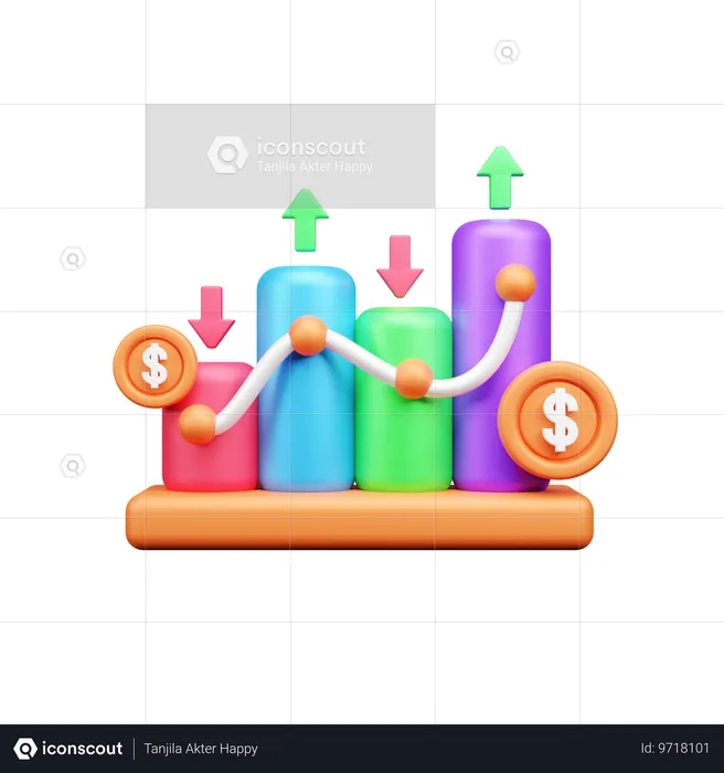 Finanzanalyse  3D Icon